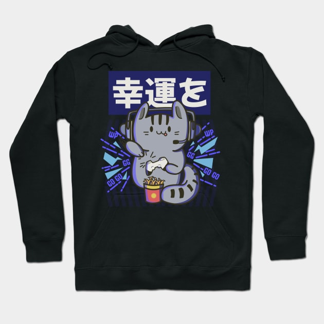 kawaii cat gamer Hoodie by ArtStopCreative